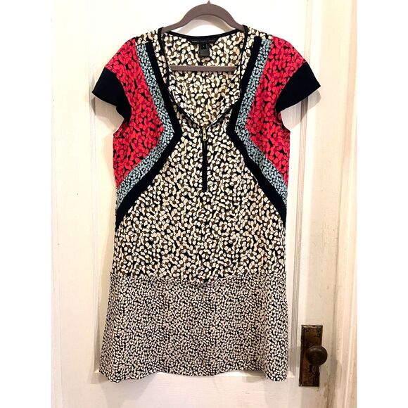 MARC By MARC JACOBS Multicolor Floral SIlk Mini Dress Women's Size Large - Picture 2 of 7